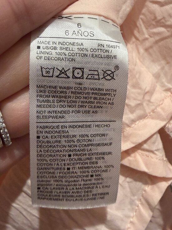 Janie and Jack Pink Smocked Floral Dress Size 6 Puff Sleeve 100% Cotton - Picture 9 of 9